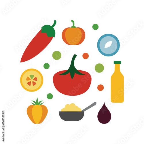 Vibrant Vegetable and Spice Composition A Culinary Illustration