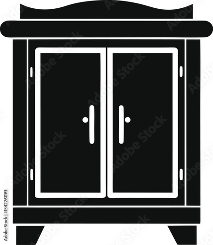 Black silhouette of a Cupboard icon