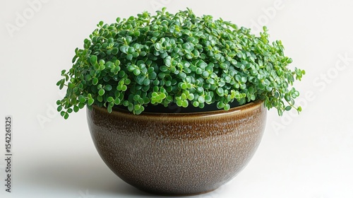 A compact, round plant in a shallow bowl