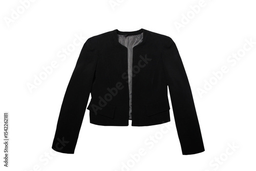 Classic black women's jacket isolated on white background