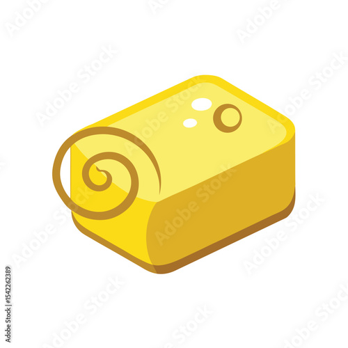 Delicious Golden Swiss Roll A Sweet Treat Illustration