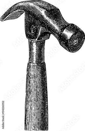 Vintage hammer engraving in retro style for artistic and design projects