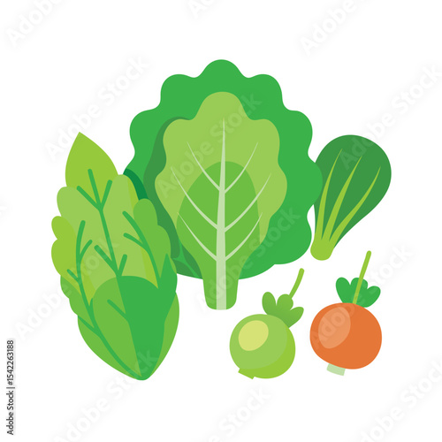 Vibrant Green Leafy Vegetables Spinach, Lettuce, Bok Choy, and More