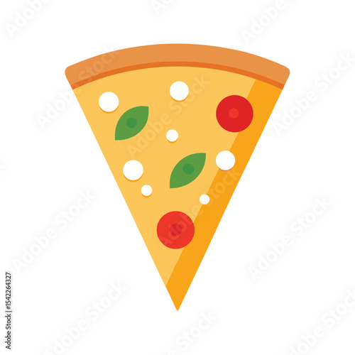 Delicious Pizza Slice A Tasty Treat of Cheese, Tomatoes, and Basil
