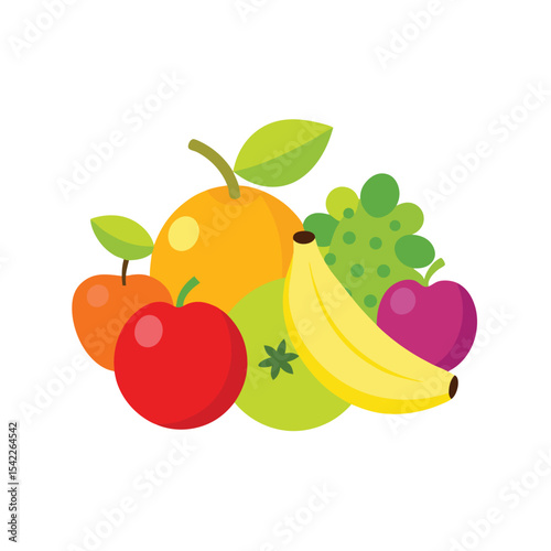 Vibrant Fruit Still Life A Colorful Collection of Apples, Bananas, and Oranges
