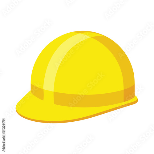 Safety First Yellow Hard Hat Icon, Construction Safety Gear Illustration