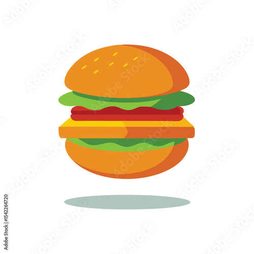 Delicious Burger A Yummy Illustration of a Classic Cheeseburger