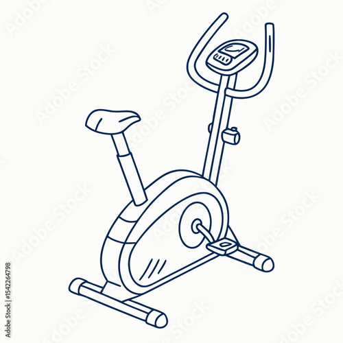 Stationary exercise bike in a minimalistic design for fitness and home workouts