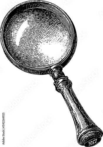 Ornate vintage lorgnette glasses with engraving design for historical themes