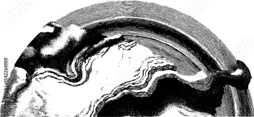 Vintage marbled stone texture with engraving style pattern for design projects