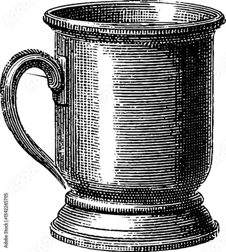 Vintage moscow mule cup in engraving style for classic design projects