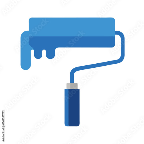 Paint Roller Icon Blue Paint Roller for Painting Projects