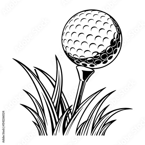 a drawing of a golf ball with a background