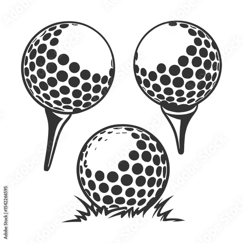 golf ball icons vector illustration