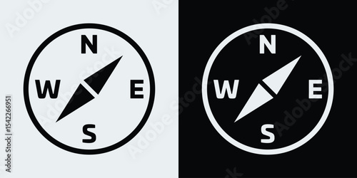 Compass icon. Navigation tool symbol