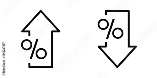Percentage arrow sign. Percentage increase, decrease icon