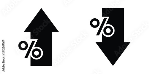 Percentage arrow sign. Percentage increase, decrease icon