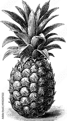 Vintage pineapple engraving style for art and design inspiration