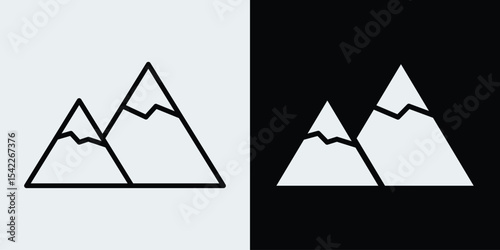 Mountains icon. Snowy mountains symbol