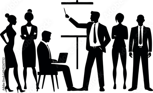 Teamwork and Finance Presentation Silhouettes – Business Vector Pack