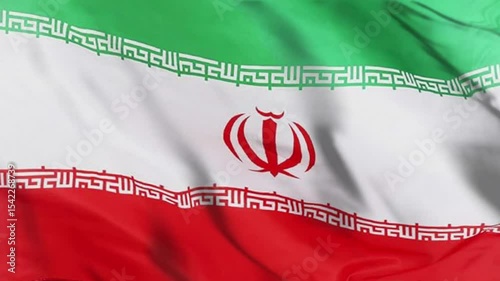 Patriotic Iranian Flag Waving in Slow Motion Video, Close Up of Iran Flag Fluttering