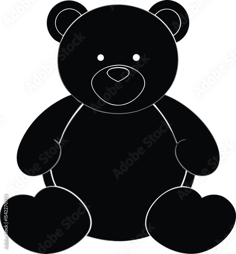 Cute teddy bear silhouette illustration