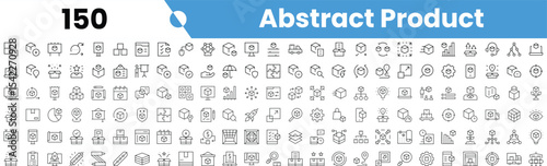 Set of 150 outline abstract product icons. Vector illustration