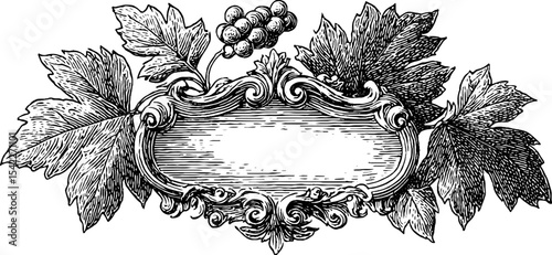 Elegant baroque frame design with curled acanthus leaves
