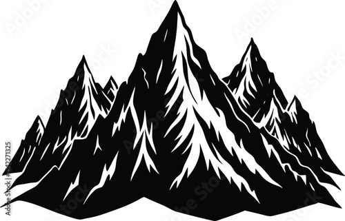 Dramatic stylized mountain silhouette