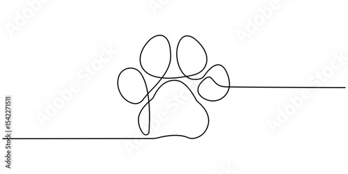 Continuous Line Drawing of Paw Print Icon. Hand Drawn Symbol Vector Illustration, Continuous Line Drawing of Adopt Me Icon. Hand Drawn Symbol Vector Illustration, Dog paw with heart continuous line