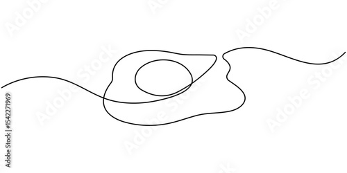 Scrambled eggs drawn with one continuous line, World egg day simple web banner, background. One continuous line drawing with text Egg Day, broken egg continuous line vector illustration, Continuous