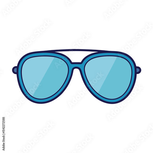 Blue aviator style sunglasses on a transparent background illustration art