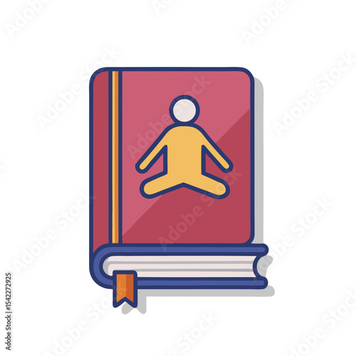 Book with a figure in open posture representing knowledge or enlightenment