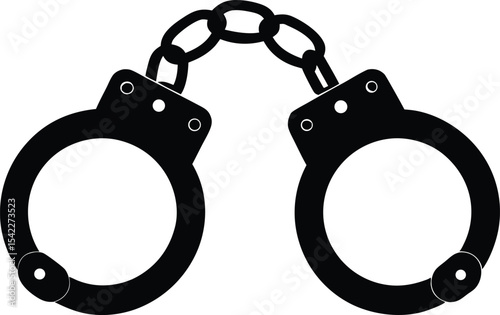 Handcuffs pair silhouette clipart illustration