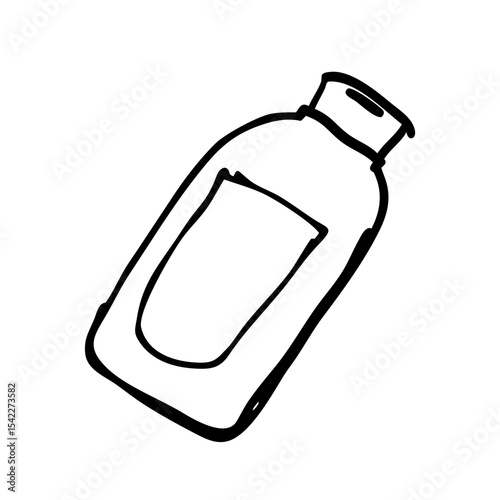 A hand  drawn sketch vector illustration of bottle icon.