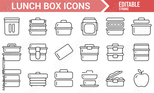 Vector Icons of Bento Boxes and Meal Prep Containers: Food Storage Solutions
