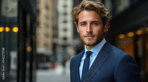 Man in suit, city street