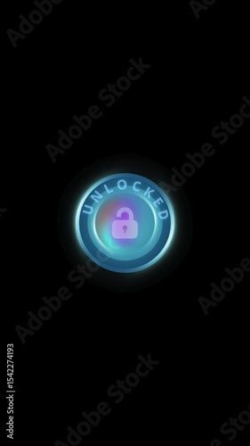 vertical unlocking glowing neon light switch digital security using finger print tech