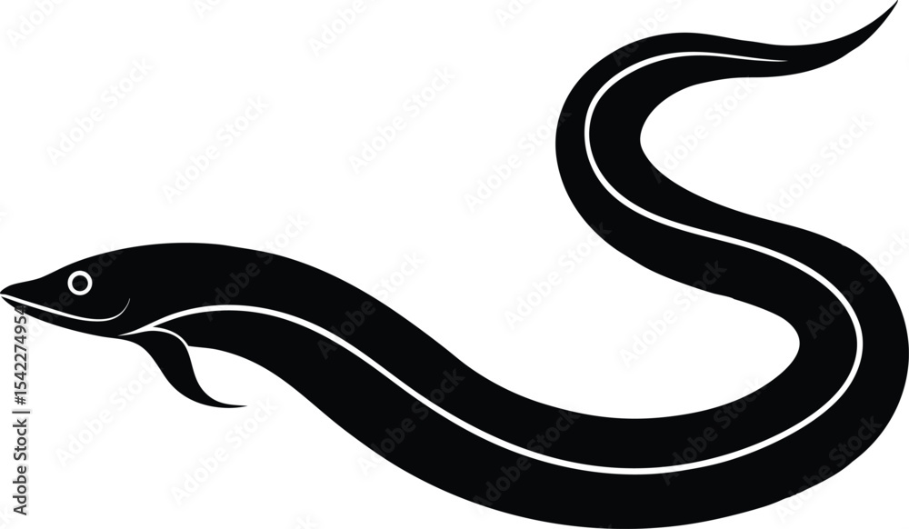 Fototapeta premium Sleek minimalist eel silhouette