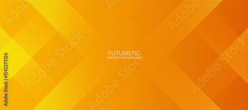 Orange and yellow abstract background. Geometric lines pattern. Modern orange and yellow gradient lines. Futuristic technology graphic design.