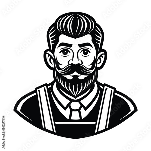Stylish Bearded Man in Vintage Apparel Design