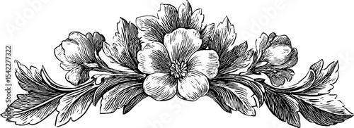 Florentine floral keystone with gothic ornament design for decorative use