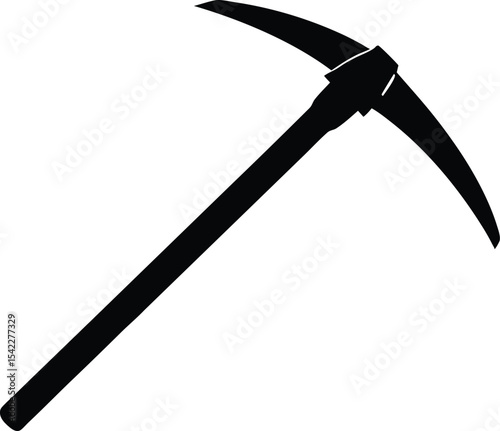 Striking pickaxe silhouette graphic design