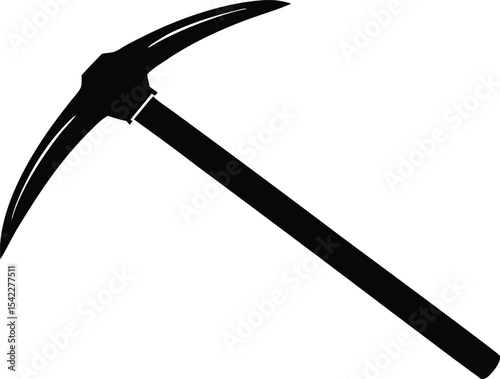Striking pickaxe silhouette vector graphic