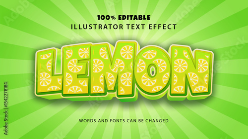 Lemon text style effect,editable text