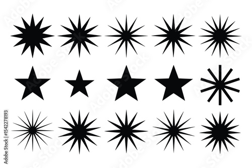 Sparkling star shape set with glam glittering style


