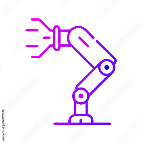Robotic arm illustration with modern design in gradient colors  