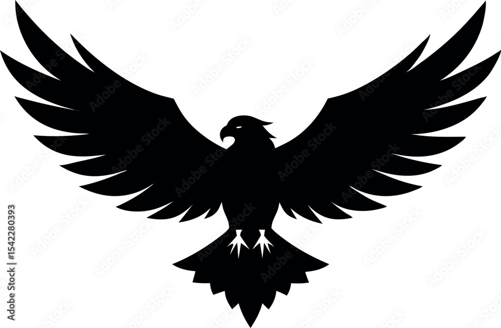 Fototapeta premium eagle with wings and silhouette vector