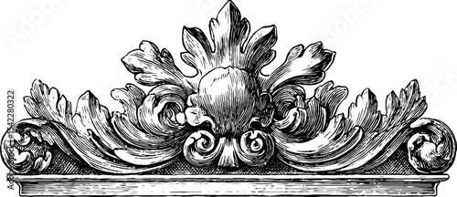 Ornate greek revival and victorian frame element design for decorative projects
