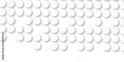 White tiles wall. round marble textures, ball tiles. Top view pavement circle block white texture with seamless patterns floor background. Air Bubble wrap texture background. Textured Background.